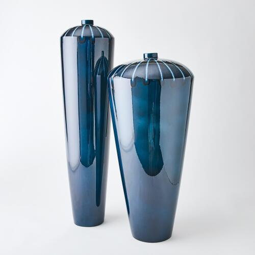 Domed Vase-Reactive Blue