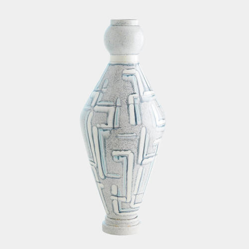 Spindle Vase-Gray/Blue Painted-Lg