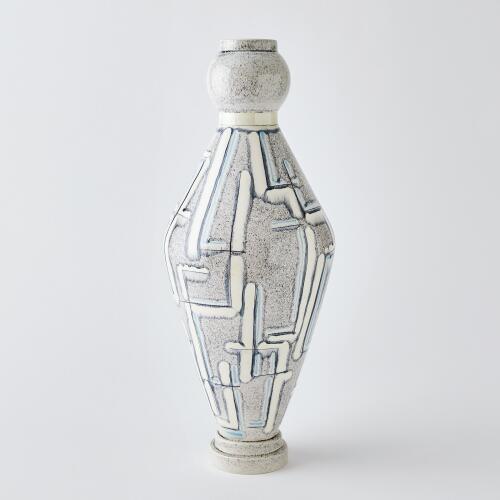 Spindle Vase-Grey/Blue Painted