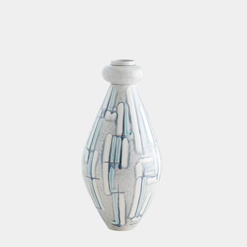 Spindle Vase-Gray/Blue Painted-Lg