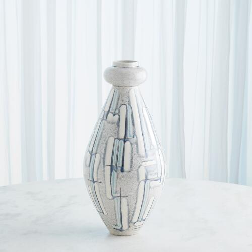 Spindle Vase-Grey/Blue Painted