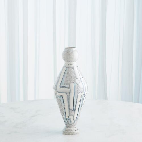 Spindle Vase-Grey/Blue Painted