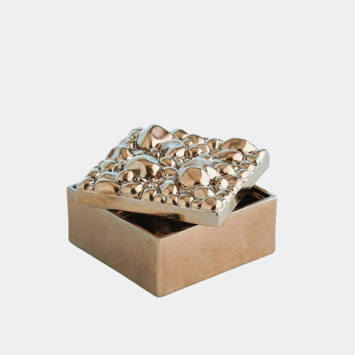 Arno Pebbles Box-Square-Bronze