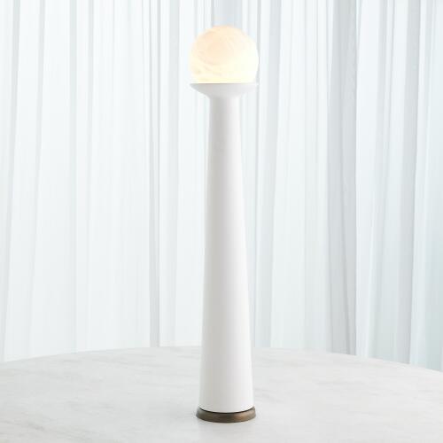 Alabaster Bulb Tower Lamp-White
