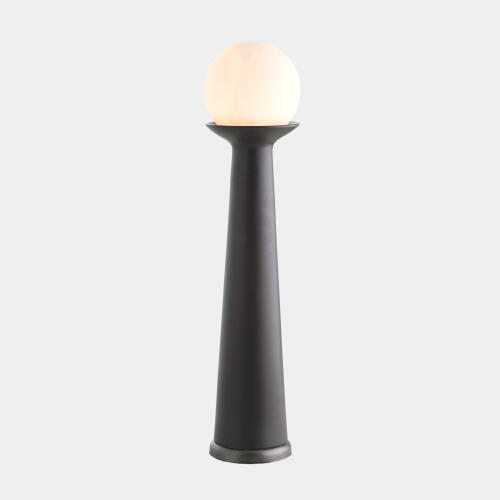 Torre Accent Lamp-Black w/Alabaster Bulb