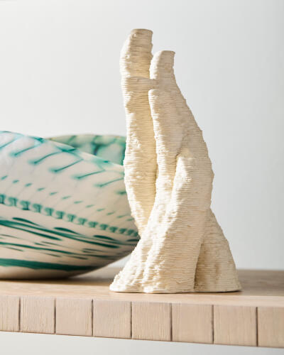 Coral Vase-Beige-Sm