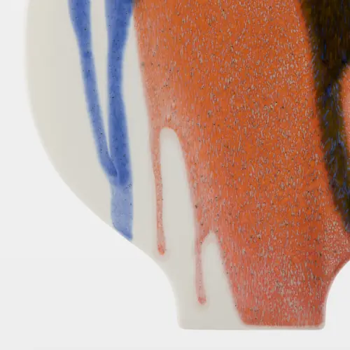 Amassar Gourd Vessel-Blue/Orange/White
