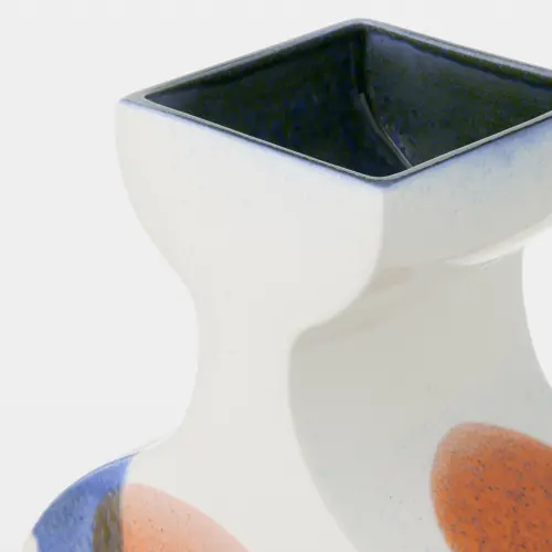 Amassar Gourd Vessel-Blue/Orange/White