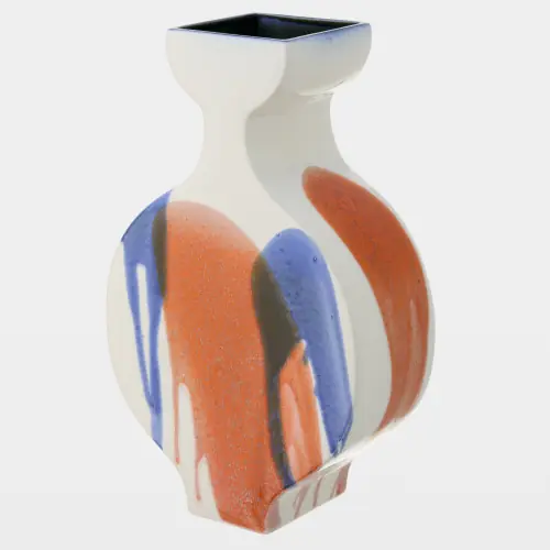 amassar gourd vessel-blue/orange/white