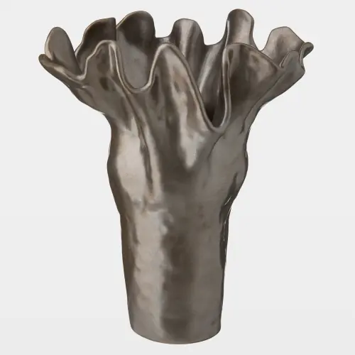 meteor vase-silver haze-sm