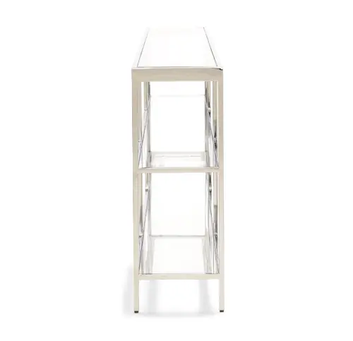 Vienna XL Low Bookcase - Stainless Steel