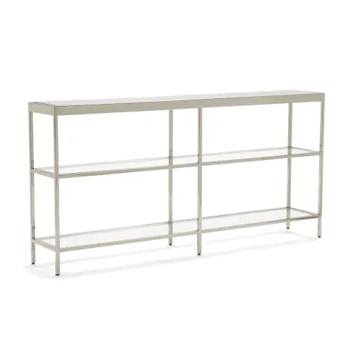 Vienna Medium Low Bookcase - Stainless Steel
