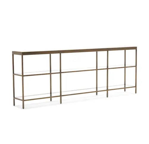 Vienna Large Low Bookcase - Antique Brass
