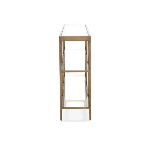Vienna Large Low Bookcase - Antique Brass