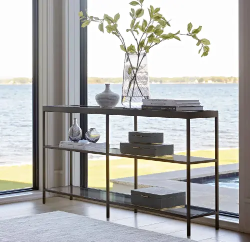Vienna Medium Low Bookcase - Antique Brass