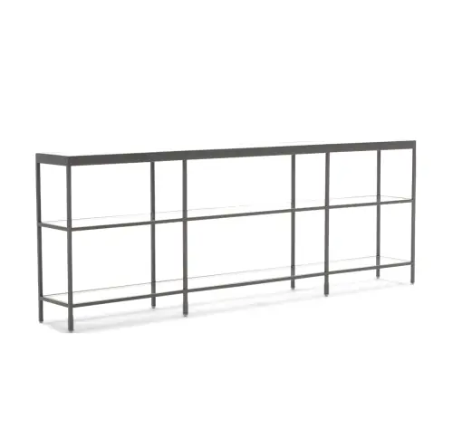 Vienna Large Low Bookcase - Pewter
