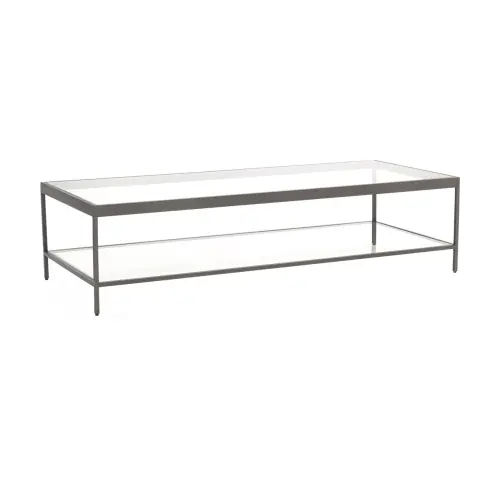 Vienna Rectangle Coffee Table - Glass/Pewter