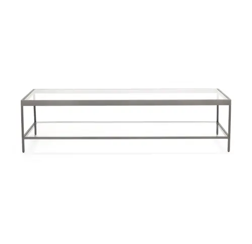 Vienna Rectangle Coffee Table - Glass/Pewter