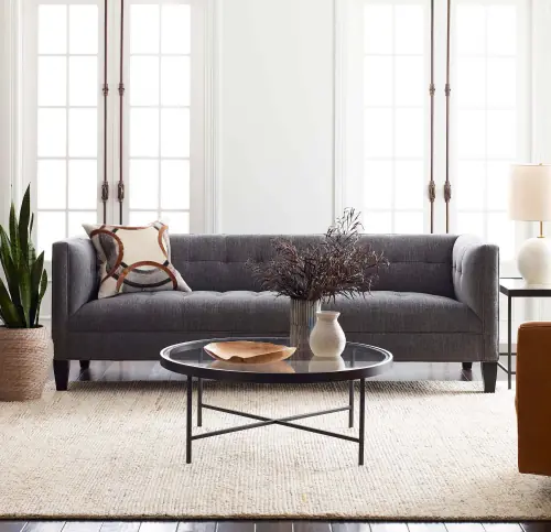 Vienna Round Coffee Table - Glass/Pewter