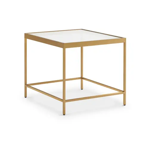 Vienna Side Table - Glass/Brushed Brass
