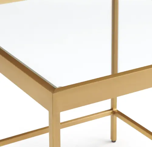 Vienna Side Table - Glass/Brushed Brass