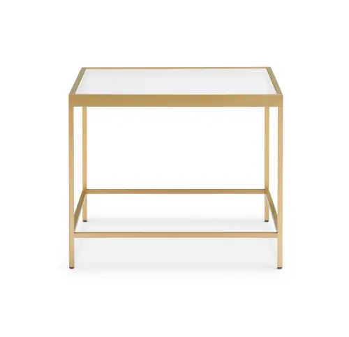 Vienna Side Table - Glass/Brushed Brass