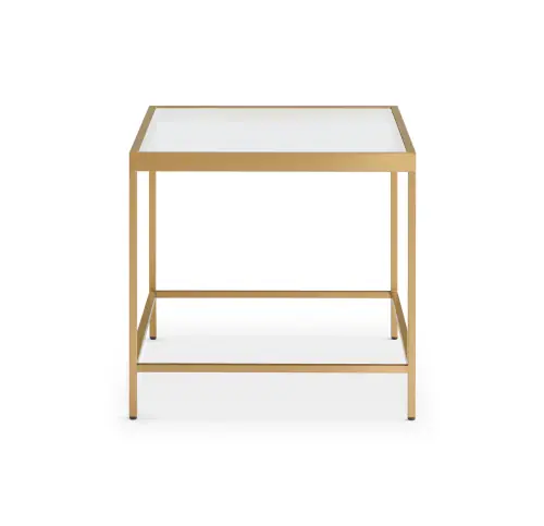 Vienna Side Table - Glass/Brushed Brass