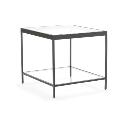 Vienna Side Table - Glass/Pewter