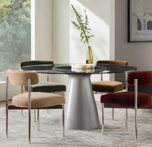 Addie Round Dining Table - Pewter