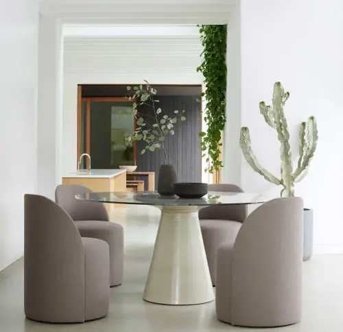 Addie Round Dining Table - White