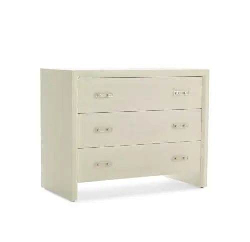 Malibu Large 3-Drawer Side Table - White