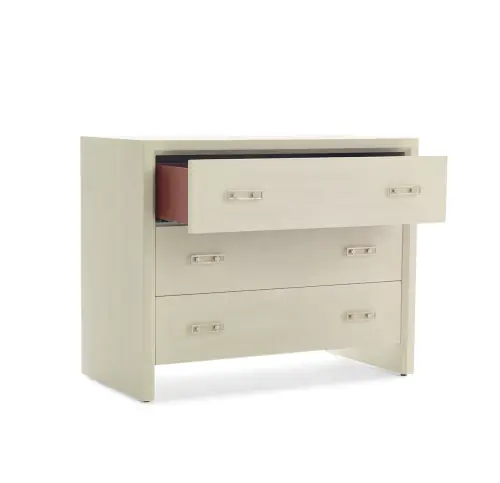 Malibu Large 3-Drawer Side Table - White
