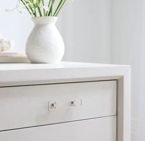 Malibu Large 3-Drawer Side Table - White