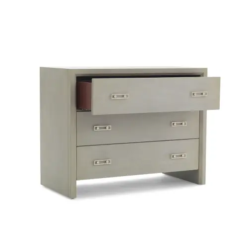 Malibu Large 3-Drawer Side Table - Gray
