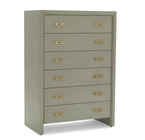 Malibu 6-Drawer Tall Dresser - Gray