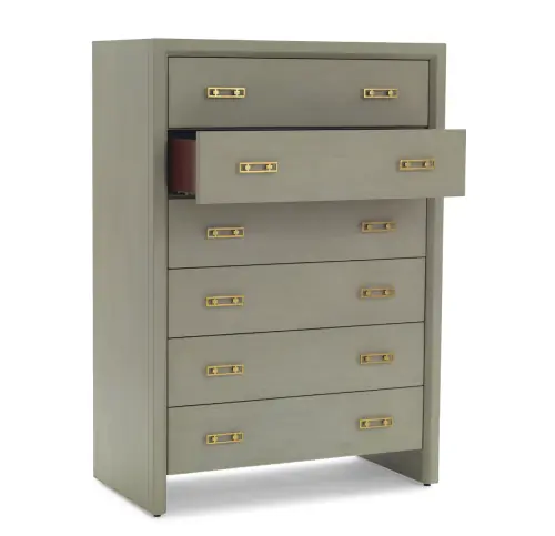 Malibu 6-Drawer Tall Dresser - Gray