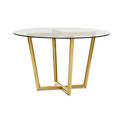Modern Round Dining Table - Glass/Brass