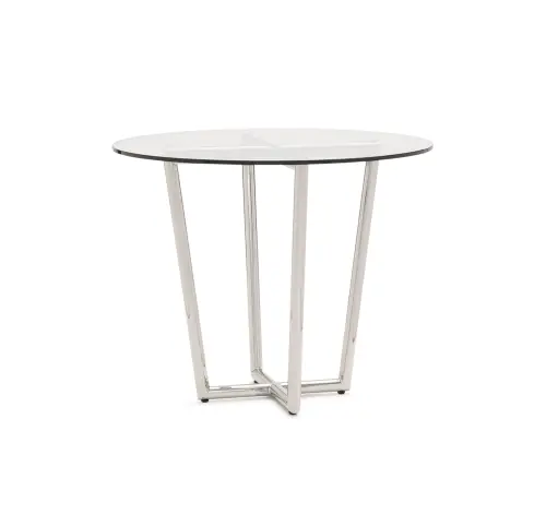 Modern Round Dining Table - Glass/Steel
