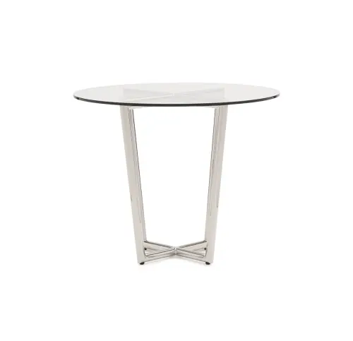 Modern Round Dining Table - Glass/Steel