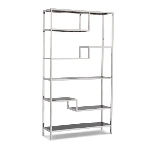 Filmore Bookcase - Polished Stainless Steel