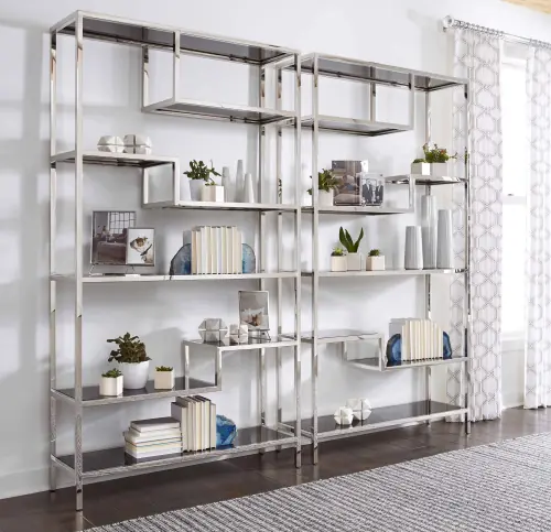 Filmore Bookcase - Polished Stainless Steel