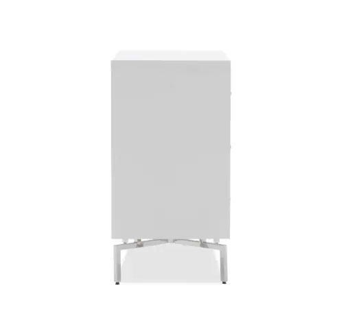 Ming 3-Drawer Dresser - White/Stainless Steel