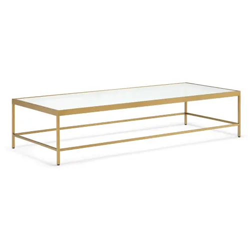 Vienna Lg Rect Coffee Table - Glass/Brushed