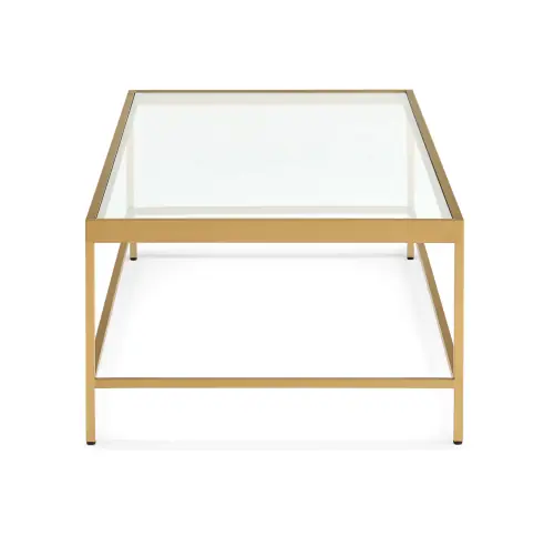 Vienna Lg Rect Coffee Table - Glass/Brushed