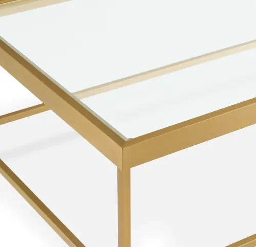 Vienna Lg Rect Coffee Table - Glass/Brushed