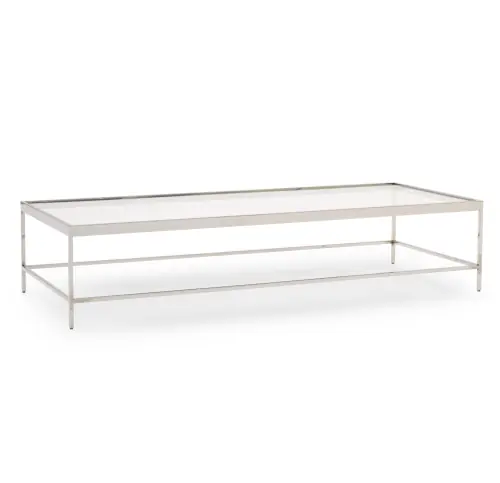 Vienna Lg Rect Coffee Table - Glass/Steel