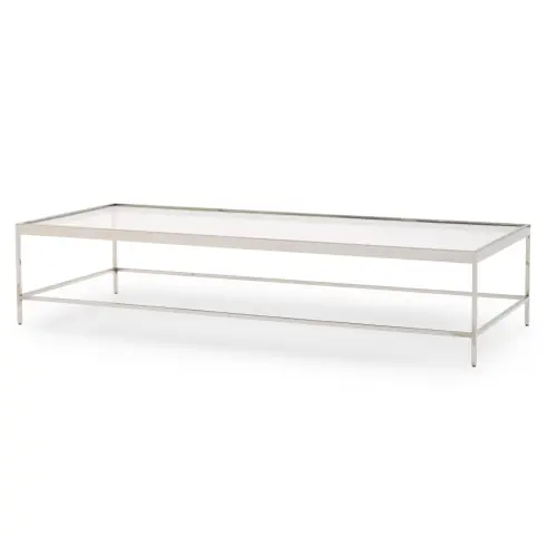 Vienna Lg Rect Coffee Table - Glass/Steel