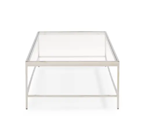 Vienna Lg Rect Coffee Table - Glass/Steel