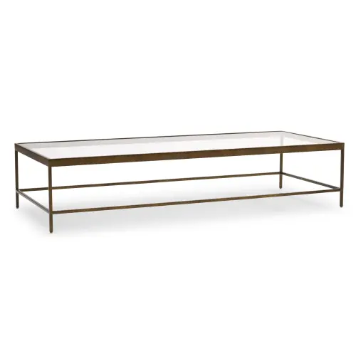 Vienna Lg Rect Coffee Table - Glass/Antique