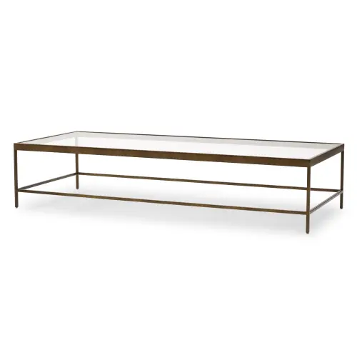 Vienna Lg Rect Coffee Table - Glass/Antique
